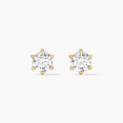 Boucles D'oreilles Puces Yléna Plaqué Or Jaune Oxyde De Zirconium