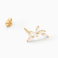 Boucles D'oreilles Puces Youssa Or Jaune Oxyde De Zirconium
