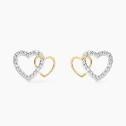 Boucles D'oreilles Puces Ysma Or Jaune Argent Blanc