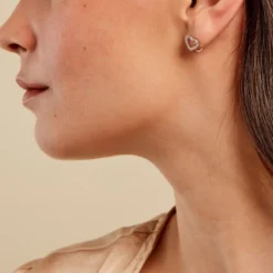 Boucles D'oreilles Puces Ysma Or Jaune Argent Blanc
