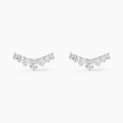 Boucles D'oreilles Puces Zuina Argent Blanc Oxyde De Zirconium