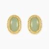 Boucles D'Oreilles Ria Puces Acier Jaune Aventurine