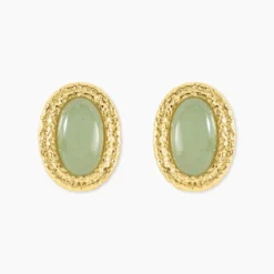 Boucles D'Oreilles Ria Puces Acier Jaune Aventurine