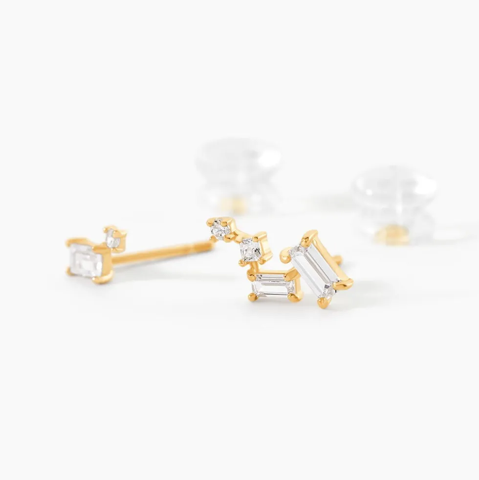 Boucles D'Oreillesucles D'Oreilles Dépareillées Loanne Or Jaune Oxyde De Zirconium