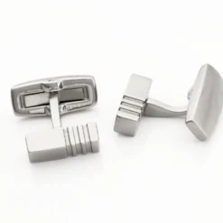 Boutons De Manchette Gary Acier Blanc