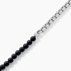 Bracelet Acier Blanc Christiano Onyx