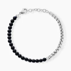 Bracelet Acier Blanc Christiano Onyx