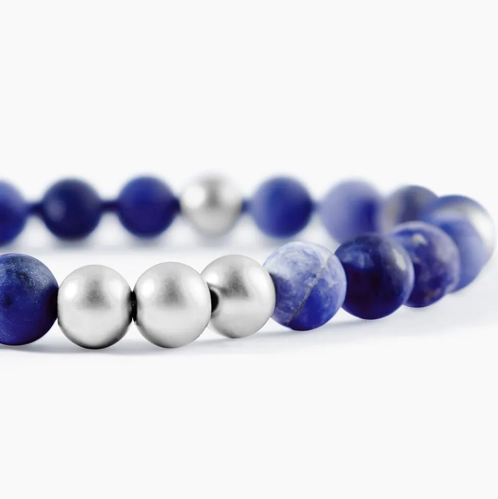 Bracelet Adonis Acier Blanc Pierre De Synthese