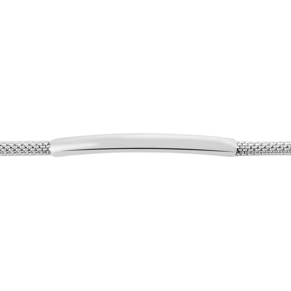 Bracelet Aedan Maille Popcorn Acier Blanc