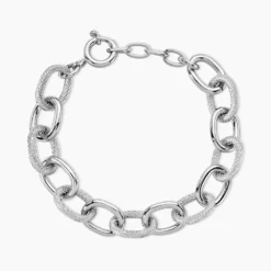 Bracelet Aelia Maille Alternee Acier Blanc