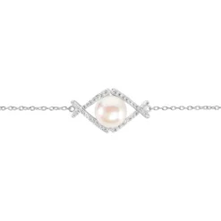 Bracelet Alessia Argent Blanc Perle De Culture Et Oxyde De Zirconium