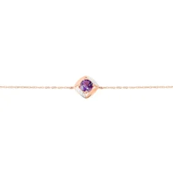 Bracelet Anaelle Or Rose Amethyste Et Diamant