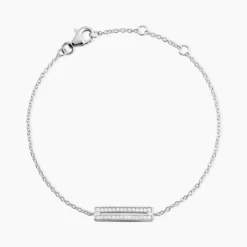 Bracelet Argent Blanc Damiette Oxyde De Zirconium