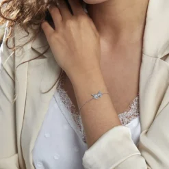 Bracelet Argent Blanc Liseron