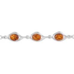 Bracelet Argent Blanc Mounyaae Ambre