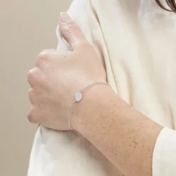Bracelet Argent Blanc Paros