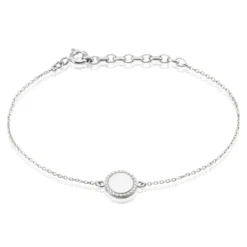 Bracelet Argent Blanc Paros