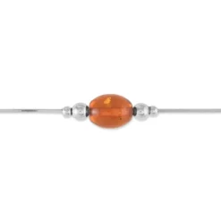Bracelet Argent Blanc Safaa Ambre