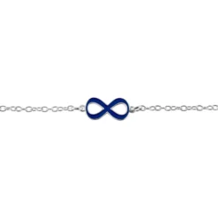 Bracelet Argent Lamier Email Bleu