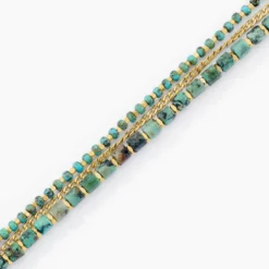 Bracelet Athena Acier Doré Jaspe Africain