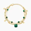 Bracelet Athena Acier Doré Malachite