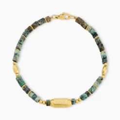 Bracelet Athena Acier Jaune Turquoise