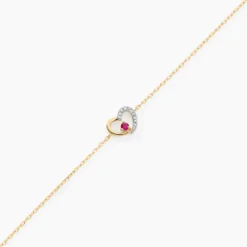 Bracelet Bengta Or Jaune Rubis Diamant