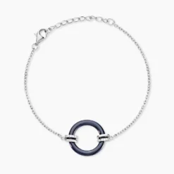 Bracelet Bertillianne Argent Blanc Céramique Et Oxyde De Zirconium
