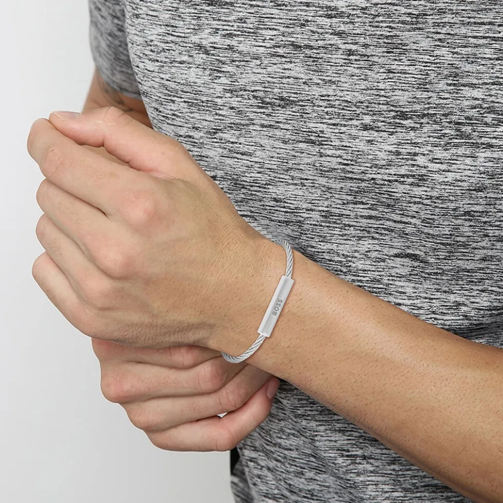 Bracelet Boss Alek Acier Blanc
