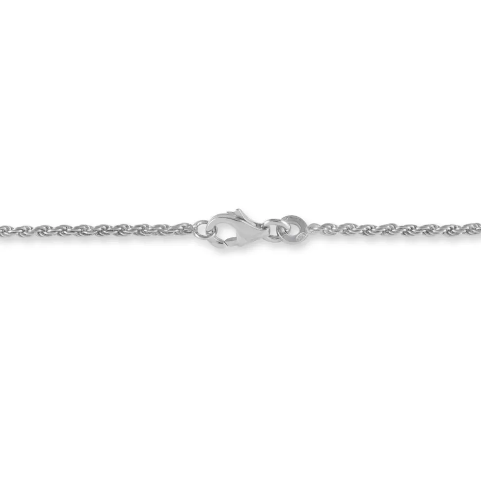 Bracelet Cacilda Maille Corde Argent Blanc