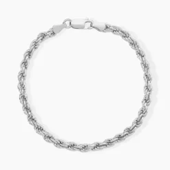 Bracelet Cacilda Maille Corde Argent Blanc