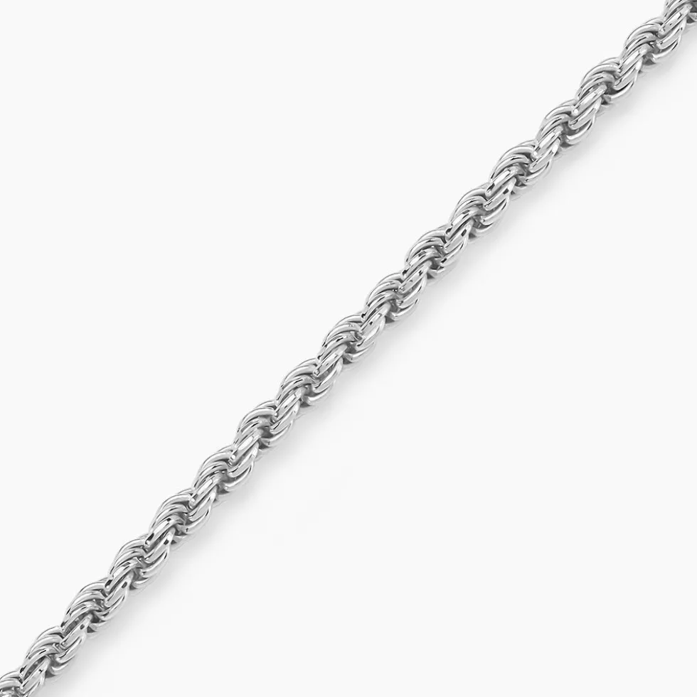 Bracelet Cacilda Maille Corde Argent Blanc