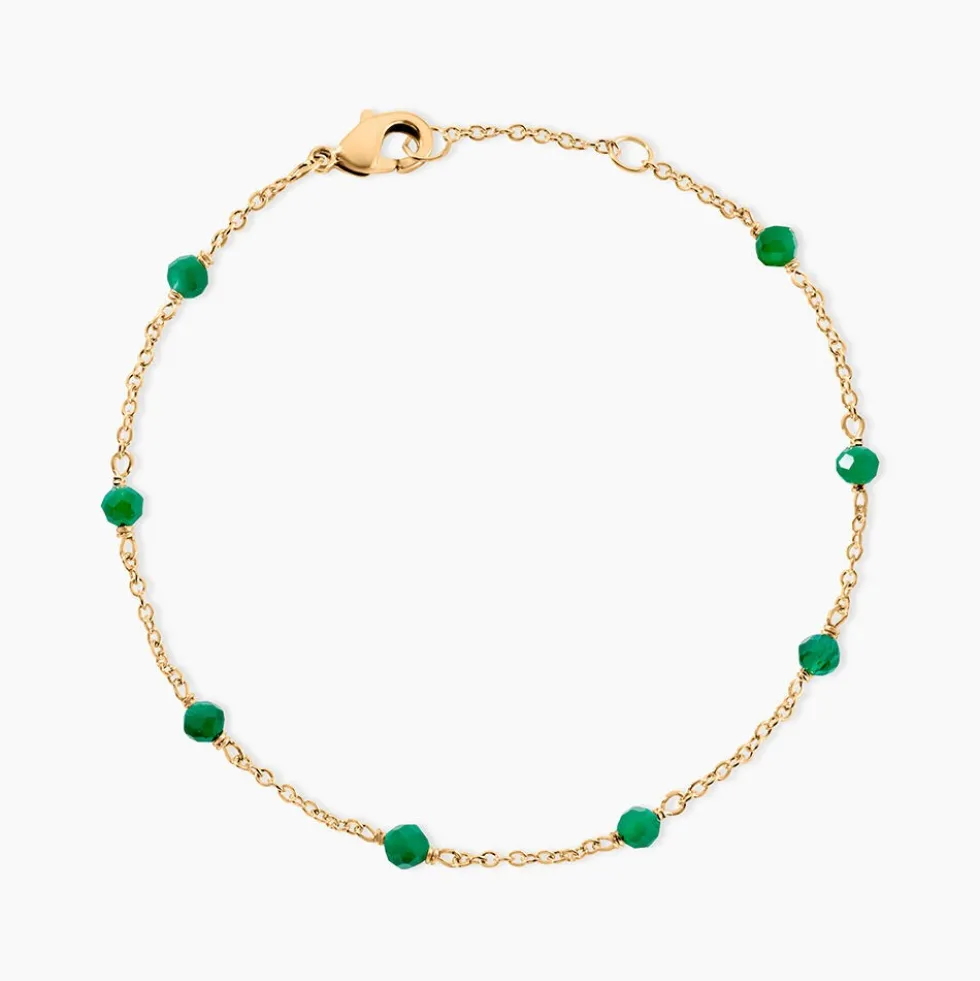 Bracelet Calliope Plaqué Or Doré Agate