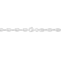 Bracelet Cameo Maille Alternee 1/3 Or Blanc
