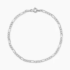 Bracelet Cameo Maille Alternee 1/3 Or Blanc