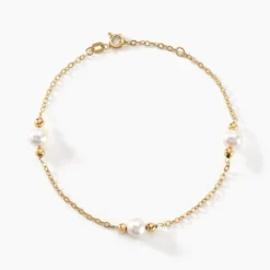 Bracelet Cannelle Or Jaune Perle De Culture