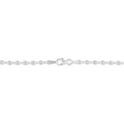 Bracelet Capucin Or Blanc Maille Marine Plate