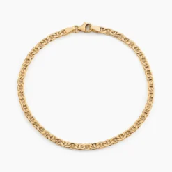 Bracelet Capucin Or Jaune Maille Marine Plate