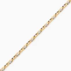 Bracelet Carlo Or Bicolore Maille Marine Ronde