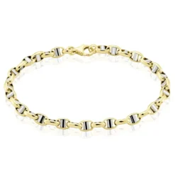 Bracelet Carlo Or Bicolore Maille Marine Ronde