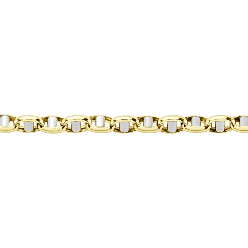 Bracelet Carlo Or Bicolore Maille Marine Ronde