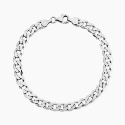 Bracelet Casper Maille Gourmette Argent Blanc