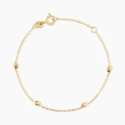 Bracelet Chaine Boules Alternees Or Jaune