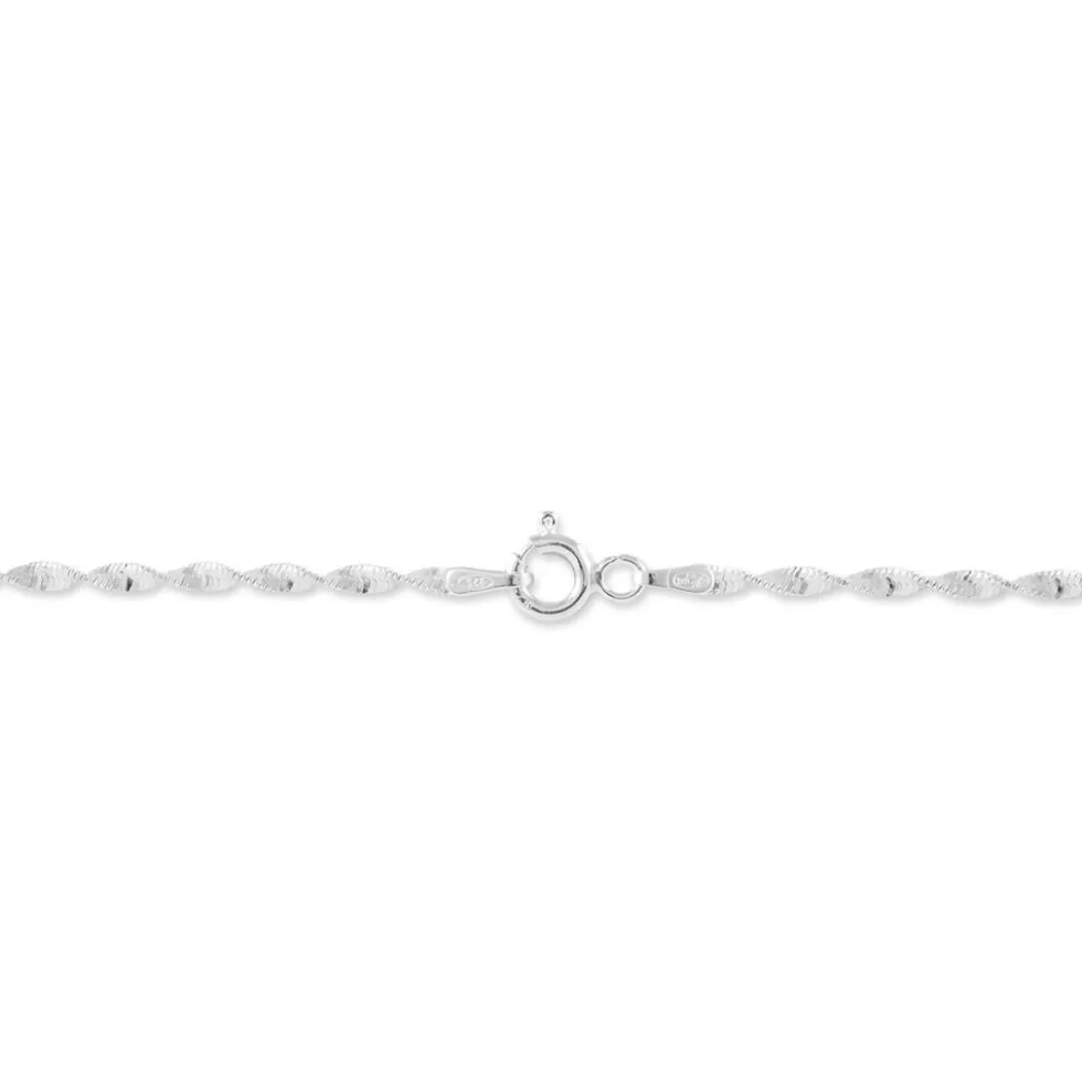 Bracelet Ciana Torsade Diamante Argent Blanc