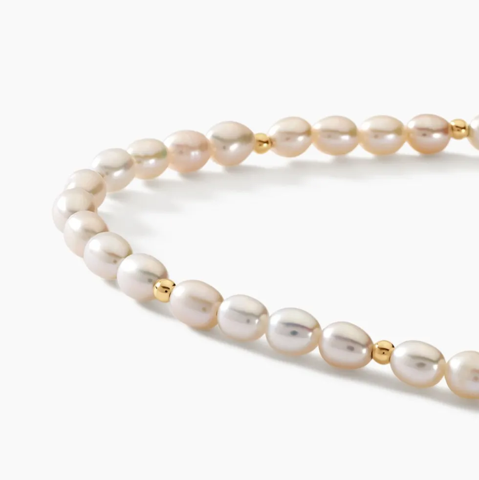 Bracelet Ciriola Or Jaune Perle De Culture