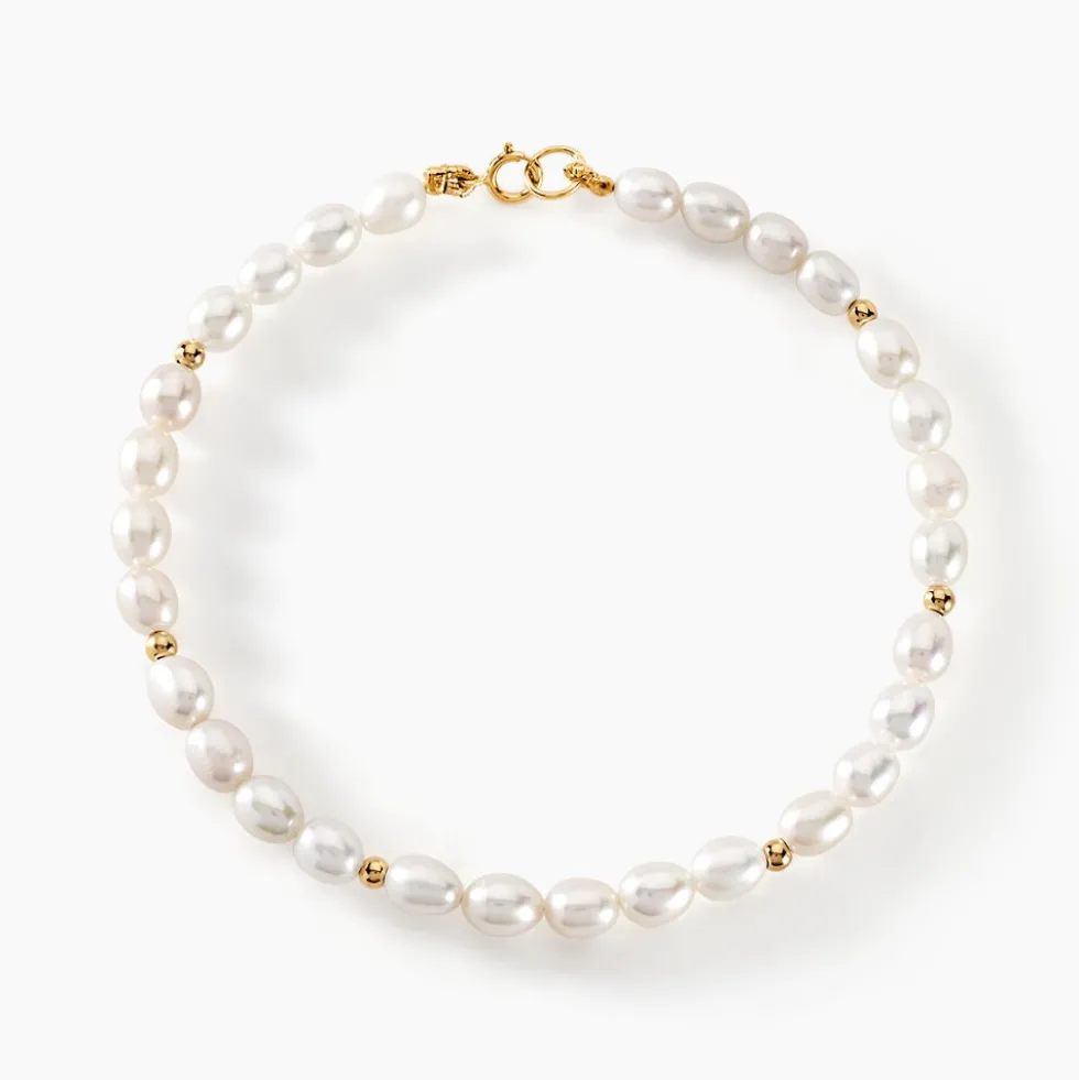 Bracelet Ciriola Or Jaune Perle De Culture