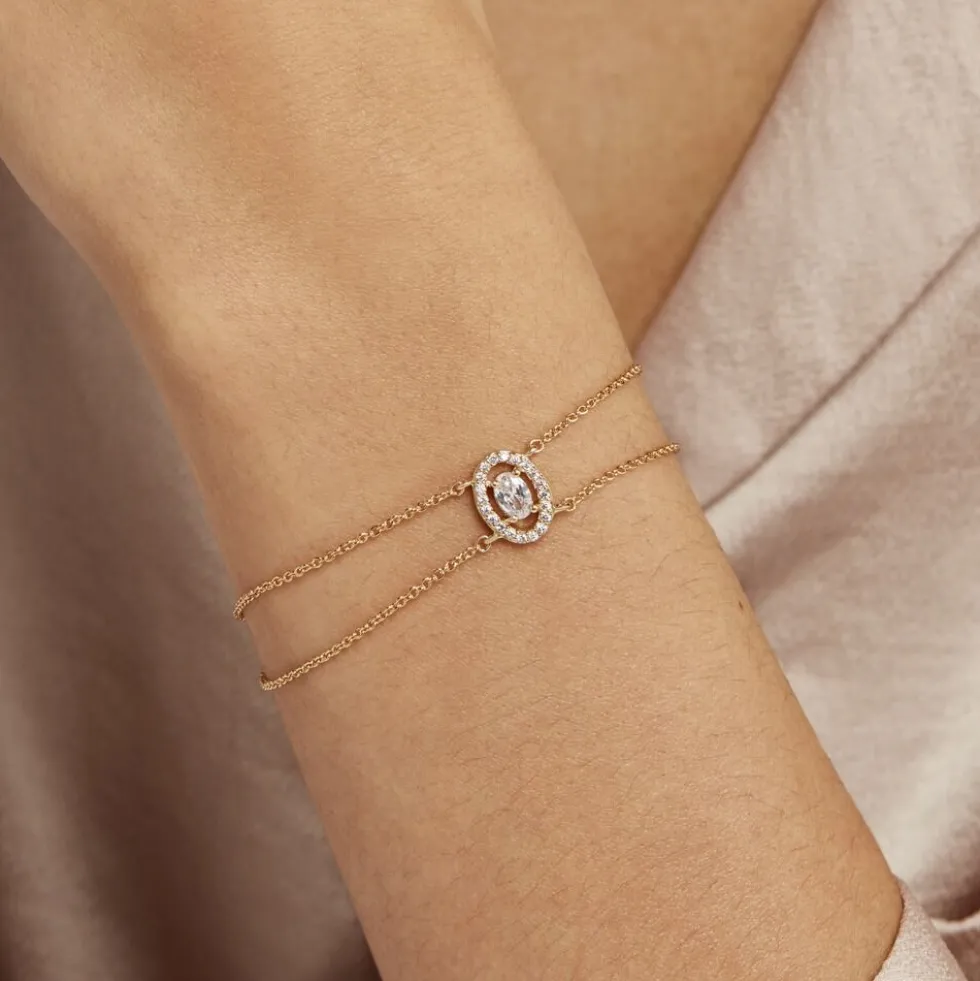 Bracelet Classical Plaqué Or Jaune Oxyde De Zirconium