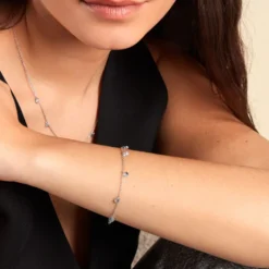 Bracelet Collie Argent Blanc Oxyde De Zirconium