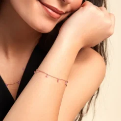 Bracelet Collie Argent Rose Oxyde De Zirconium