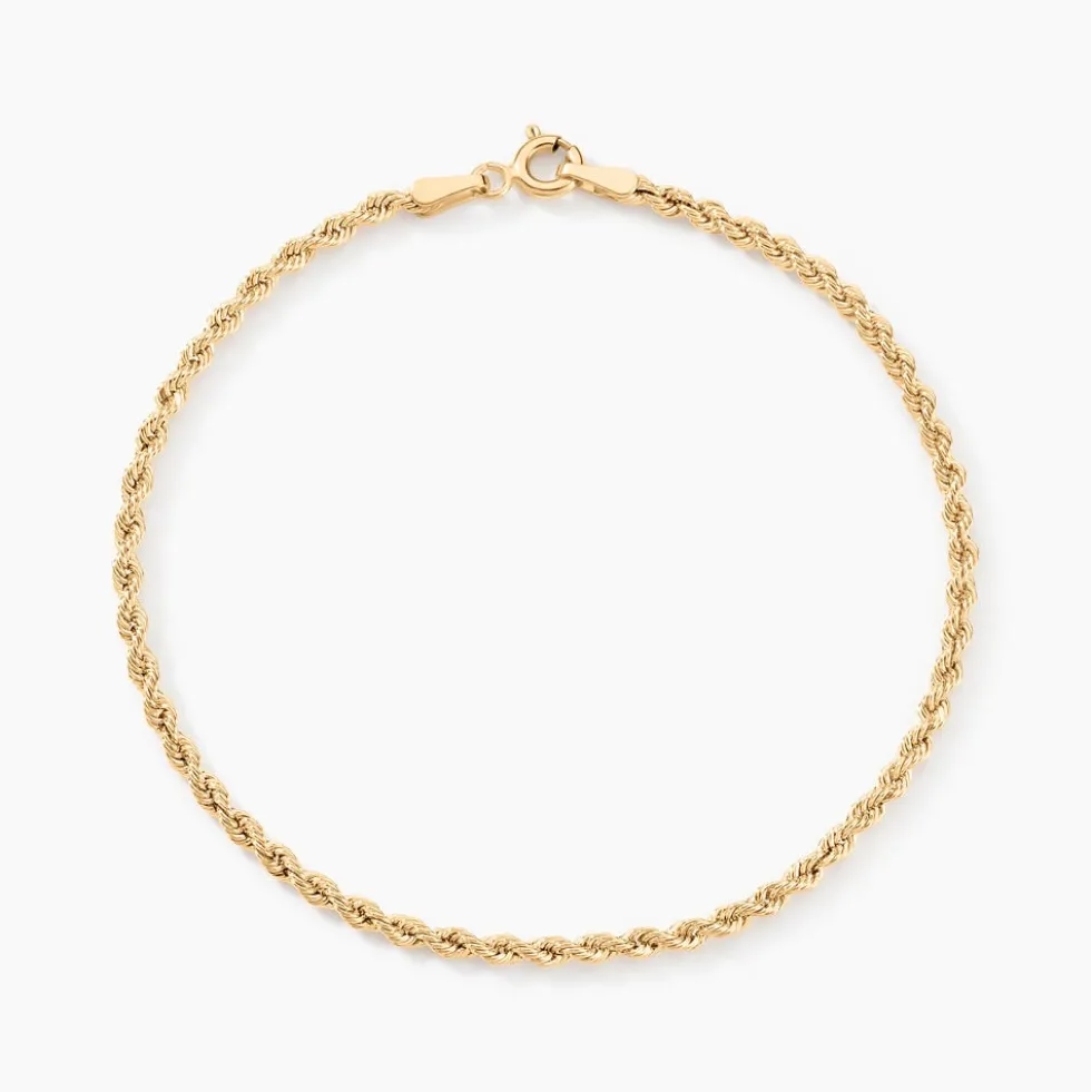 Bracelet Cordelia Maille Corde Or Jaune